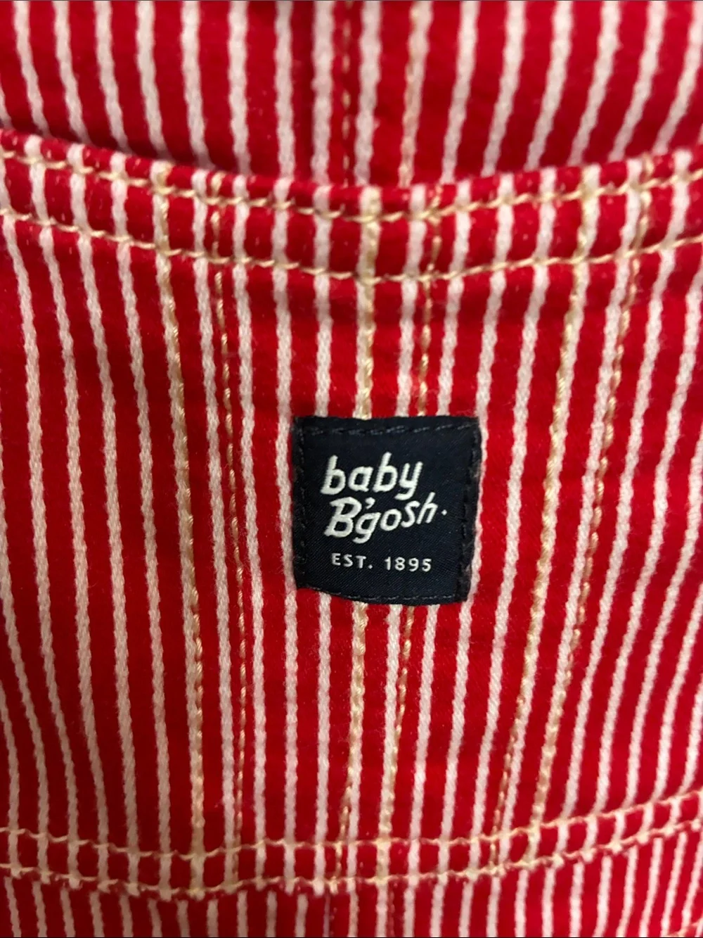 OshKosh B'gosh Red & White Stripe Kids Overalls